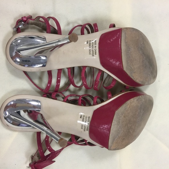 Michael Kors pink heeled platform sandals - Picture 4 of 6